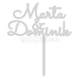 Topper ślubny z imionami "imie & imie" (Minimal)