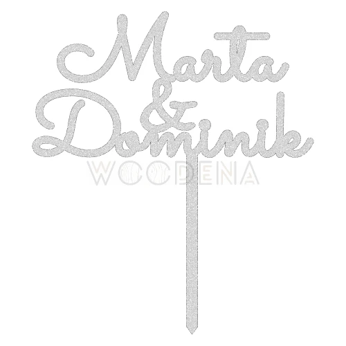 Topper ślubny z imionami "imie & imie" (Minimal)