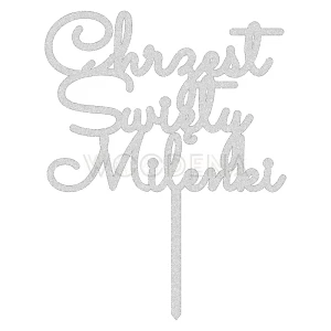 Topper na Chrzest z imieniem "Chrzest Święty + imie" (Minimal)