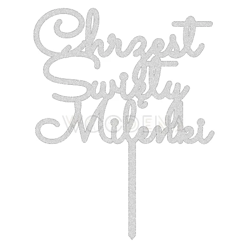 Topper na Chrzest z imieniem "Chrzest Święty + imie" (Minimal)