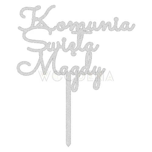 Topper komunijny z imieniem "Komunia Święta + imie" (Minimal)
