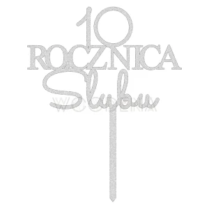 Topper na rocznicę "cyfra + ROCZNICA Ślubu" (Minimal)