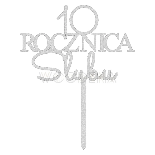 Topper na rocznicę "cyfra + ROCZNICA Ślubu" (Minimal)