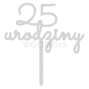 Topper urodzinowy z liczbą "cyfra + urodziny" (Minimal)