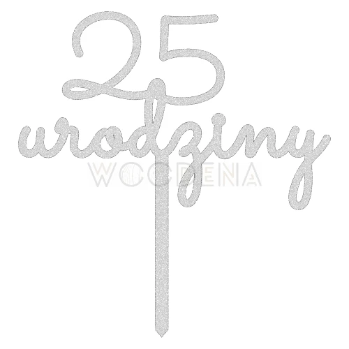 Topper urodzinowy z liczbą "cyfra + urodziny" (Minimal)