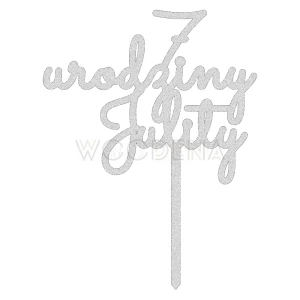 Topper urodzinowy z imieniem "cyfra + urodziny + imie" (Minimal)