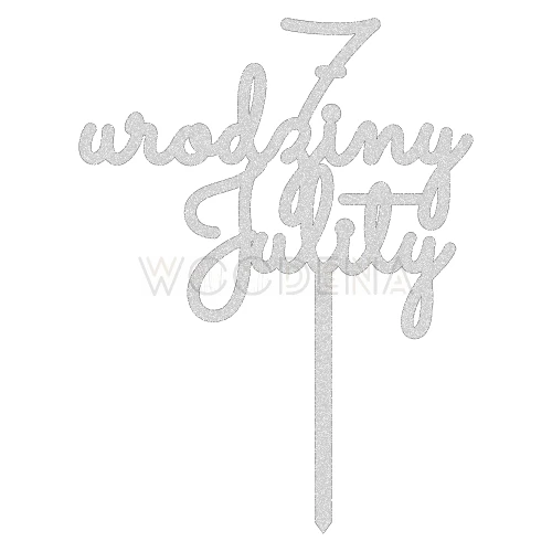 Topper urodzinowy z imieniem "cyfra + urodziny + imie" (Minimal)