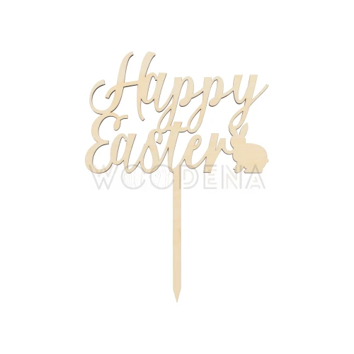 Topper na Wielkanoc "Happy Easter" z króliczkiem