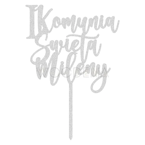 Topper komunijny z imieniem "I Komunia Święta + imie" (Boho)