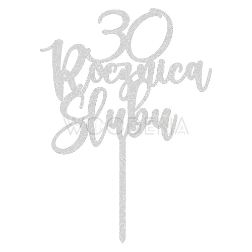Topper ROCZNICA Ślubu z liczbą "cyfra+ROCZNICA Ślubu" (Boho)
