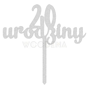 Topper urodzinowy z liczbą "cyfra + urodziny" (Funky)