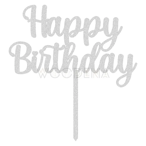 Topper "Happy Birthday" na tort (Glamour)