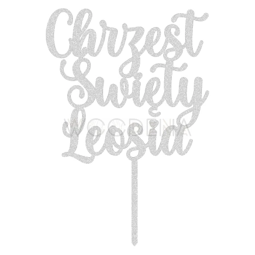 Topper na Chrzest z imieniem "Chrzest Święty + imie" (Glamour)