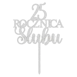 Topper na rocznicę "cyfra + ROCZNICA Ślubu" (Glamour)