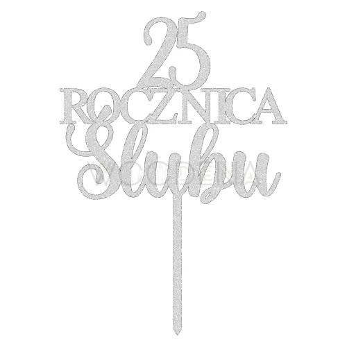 Topper na rocznicę "cyfra + ROCZNICA Ślubu" (Glamour)