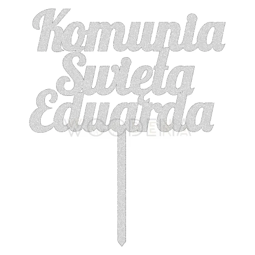 Topper komunijny z imieniem "Komunia Święta + imie" (Modern)