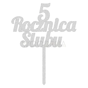 Topper na rocznicę "cyfra + Rocznica Ślubu" (Modern)