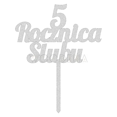 Topper na rocznicę "cyfra + Rocznica Ślubu" (Modern)