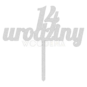 Topper urodzinowy z liczbą "cyfra + urodziny" (Modern)