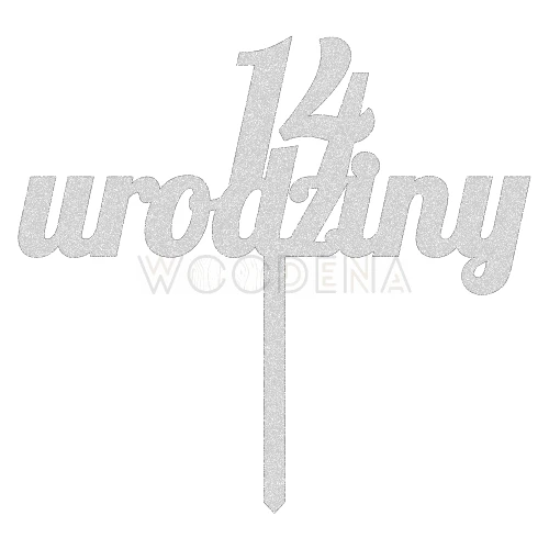 Topper urodzinowy z liczbą "cyfra + urodziny" (Modern)
