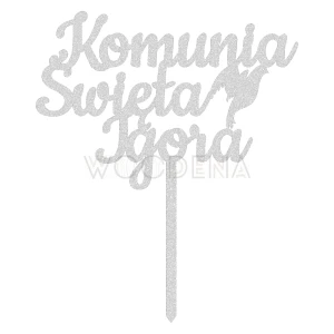 Topper komunijny z imieniem "Komunia Święta + imie" (Sweet)