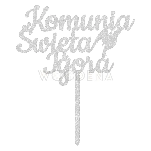 Topper komunijny z imieniem "Komunia Święta + imie" (Sweet)
