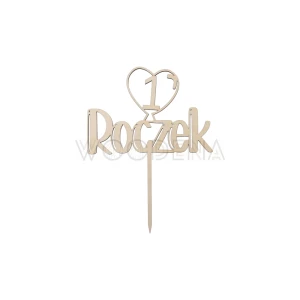 Topper na roczek "Roczek" z balonikiem serduszkiem