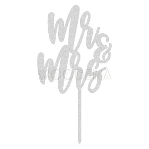 Topper "Mr & Mrs" na tort weselny (Boho)