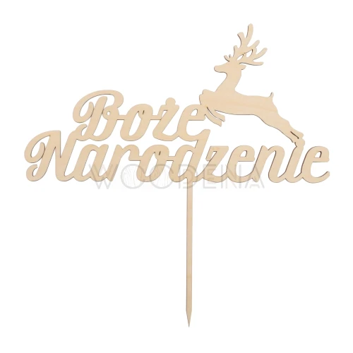 Topper świąteczny "Boże Narodzenie" z reniferem
