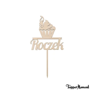 Topper na roczek "Roczek" z babeczką