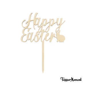 Topper na Wielkanoc "Happy Easter" z króliczkiem