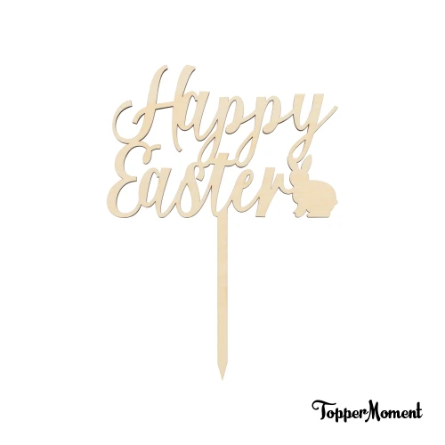 Topper na Wielkanoc "Happy Easter" z króliczkiem