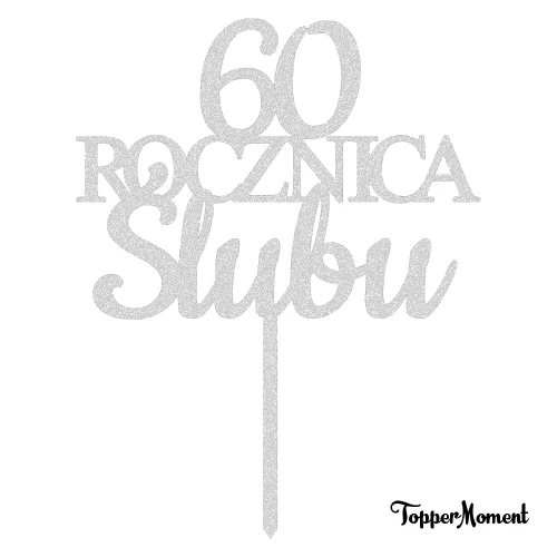 Topper ROCZNICA Ślubu z liczbą "cyfra+ROCZNICA Ślubu" (Sweet)