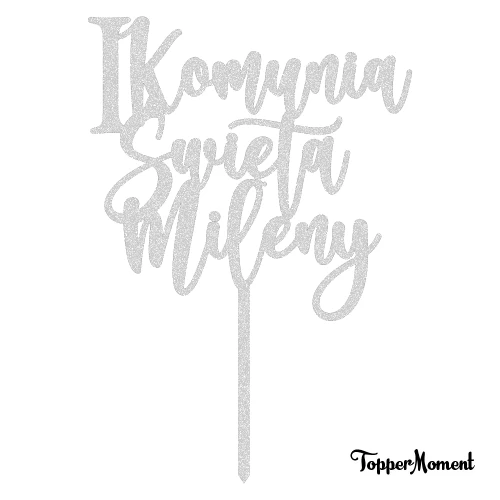 Topper komunijny z imieniem "I Komunia Święta + imie" (Boho)