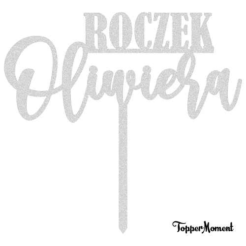 Topper "ROCZEK+ imie" roczkowy z imieniem (Boho)