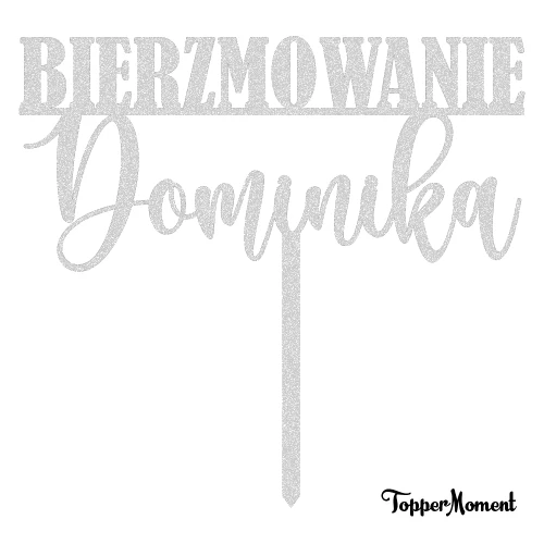 Topper "BIERZMOWANIE + imie" z imieniem (Boho)