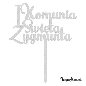 Topper komunijny z imieniem  "I Komunia Święta + imie" (Funky)