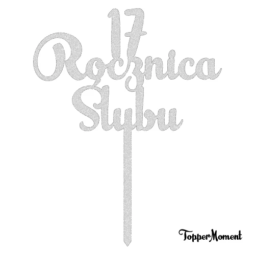 Topper na rocznicę "cyfra + Rocznica Ślubu" (Funky)