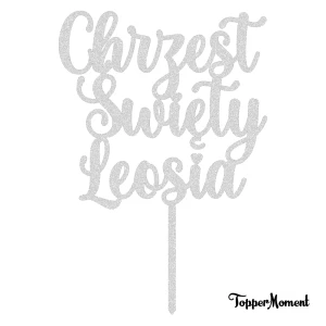 Topper na Chrzest z imieniem "Chrzest Święty + imie" (Glamour)