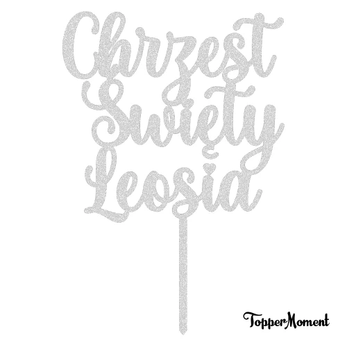Topper na Chrzest z imieniem "Chrzest Święty + imie" (Glamour)