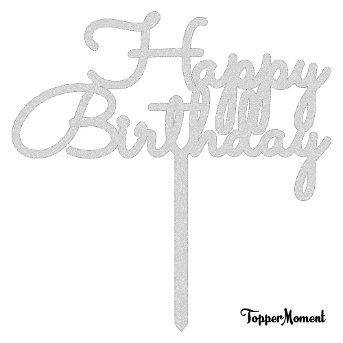 Topper "Happy Birthday" na tort (Minimal)