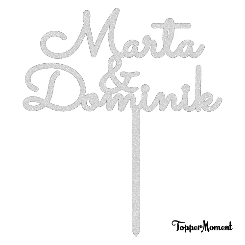 Topper ślubny z imionami "imie & imie" (Minimal)
