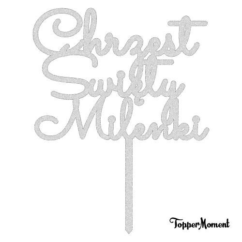 Topper na Chrzest z imieniem "Chrzest Święty + imie" (Minimal)