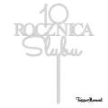 Topper na rocznicę cyfra + ROCZNICA Ślubu