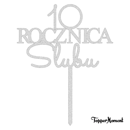 Topper na rocznicę "cyfra + ROCZNICA Ślubu" (Minimal)