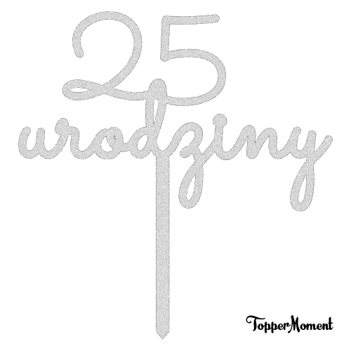 Topper urodzinowy z liczbą "cyfra + urodziny" (Minimal)