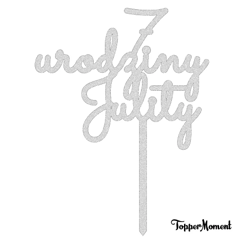 Topper urodzinowy z imieniem "cyfra + urodziny + imie" (Minimal)