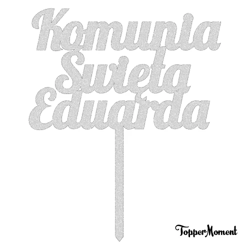 Topper komunijny z imieniem "Komunia Święta + imie" (Modern)