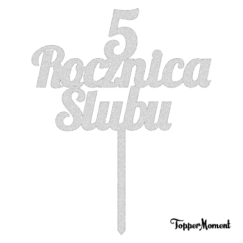Topper na rocznicę "cyfra + Rocznica Ślubu" (Modern)