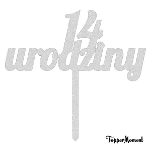 Topper urodzinowy z liczbą "cyfra + urodziny" (Modern)